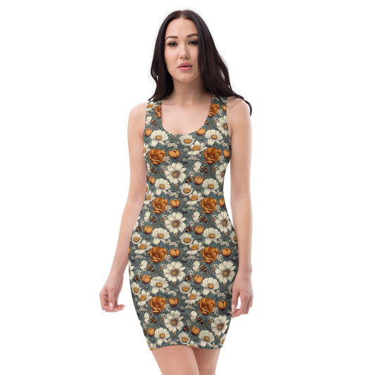 Bodycon Dress Floral Bee #23