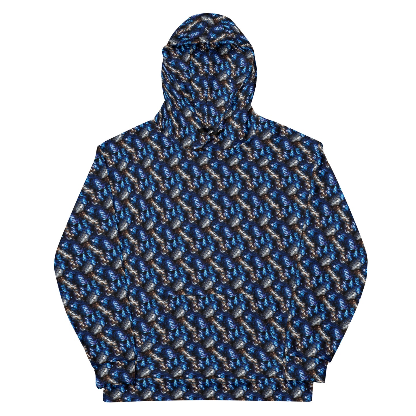 Hoodie Snake Scale #8 Sapphire Blue Silver