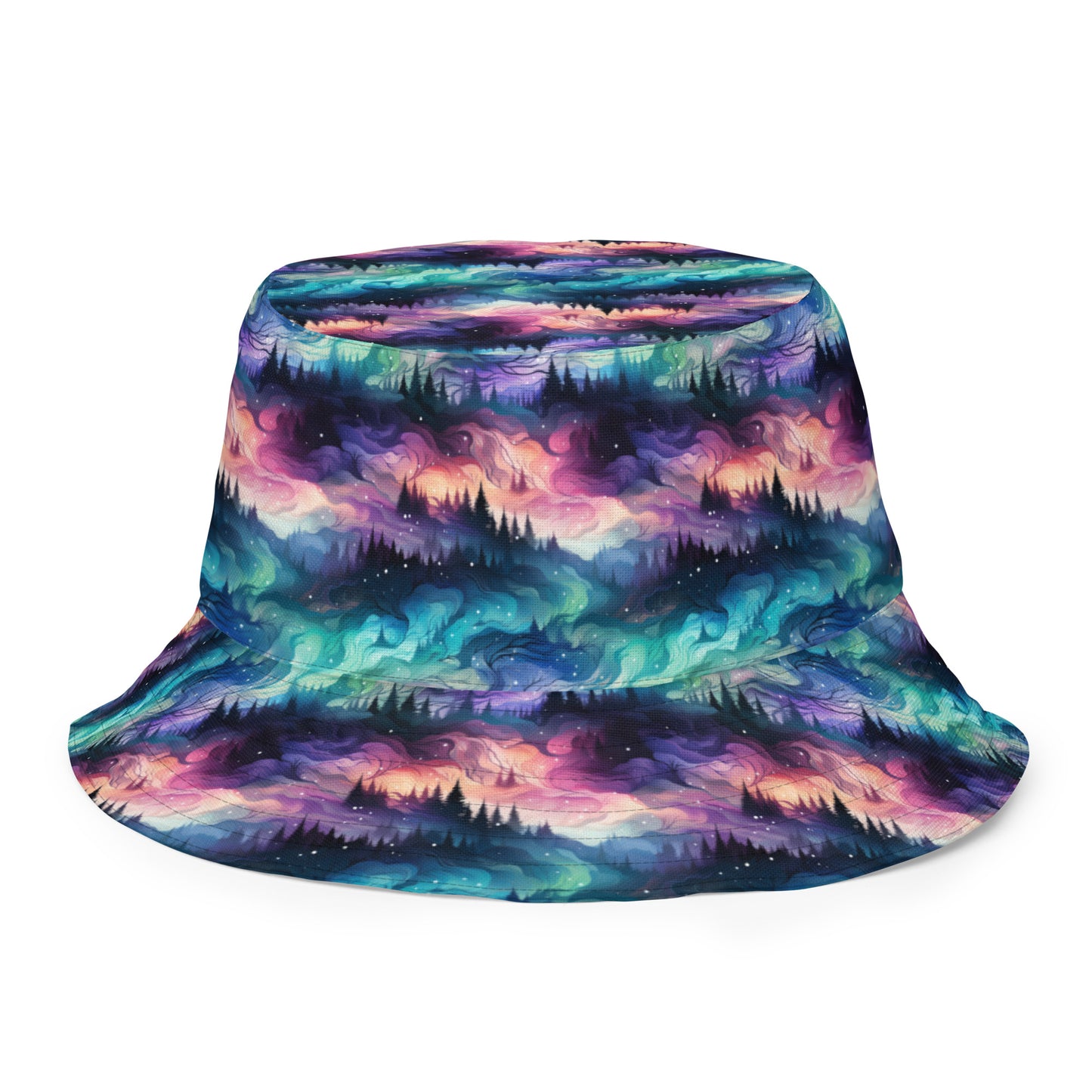 Reversible Bucket Hat Winter Fashion Northern Lights