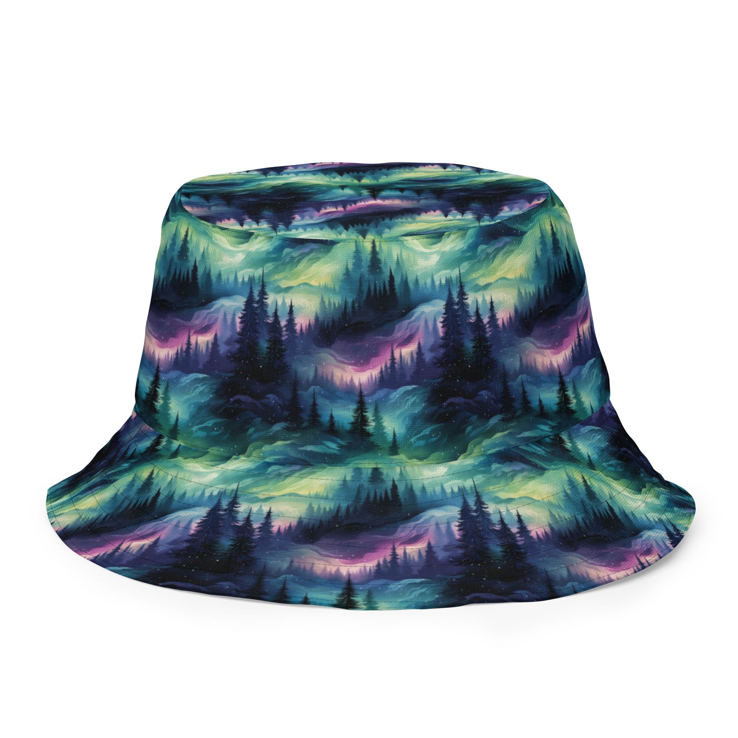 Reversible Bucket Hat Winter Fashion Northern Lights