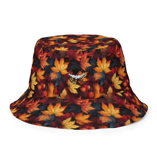 Reversible Bucket Hat Fall Fashion Autumn Leaves Scatter & Autumn Forest Walk