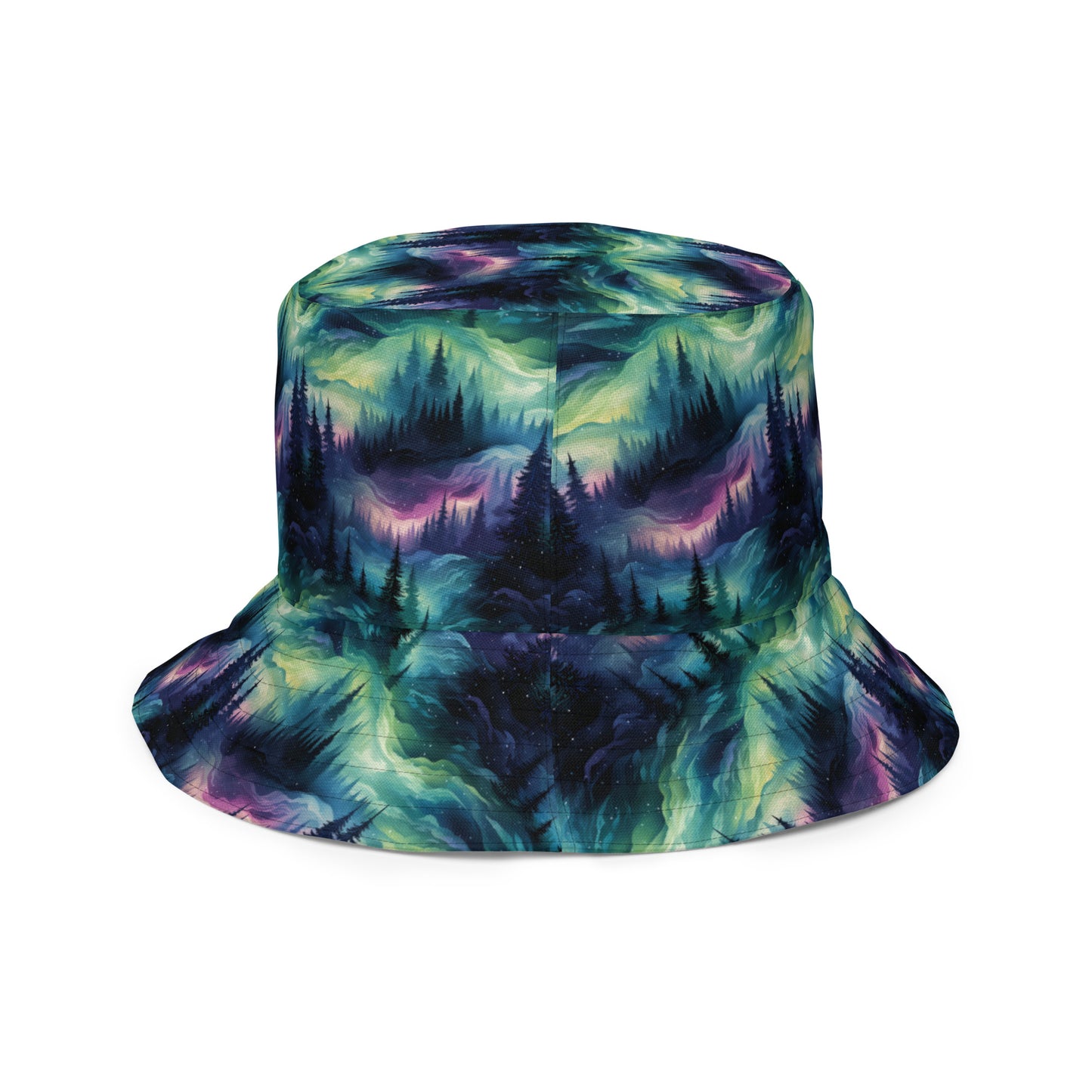 Reversible Bucket Hat Winter Fashion Northern Lights