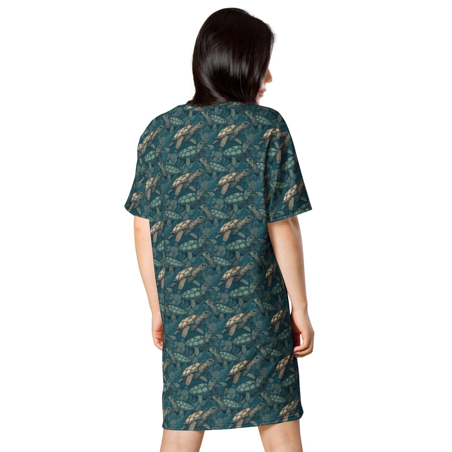 T-Shirt Dress Sea Turtle Green