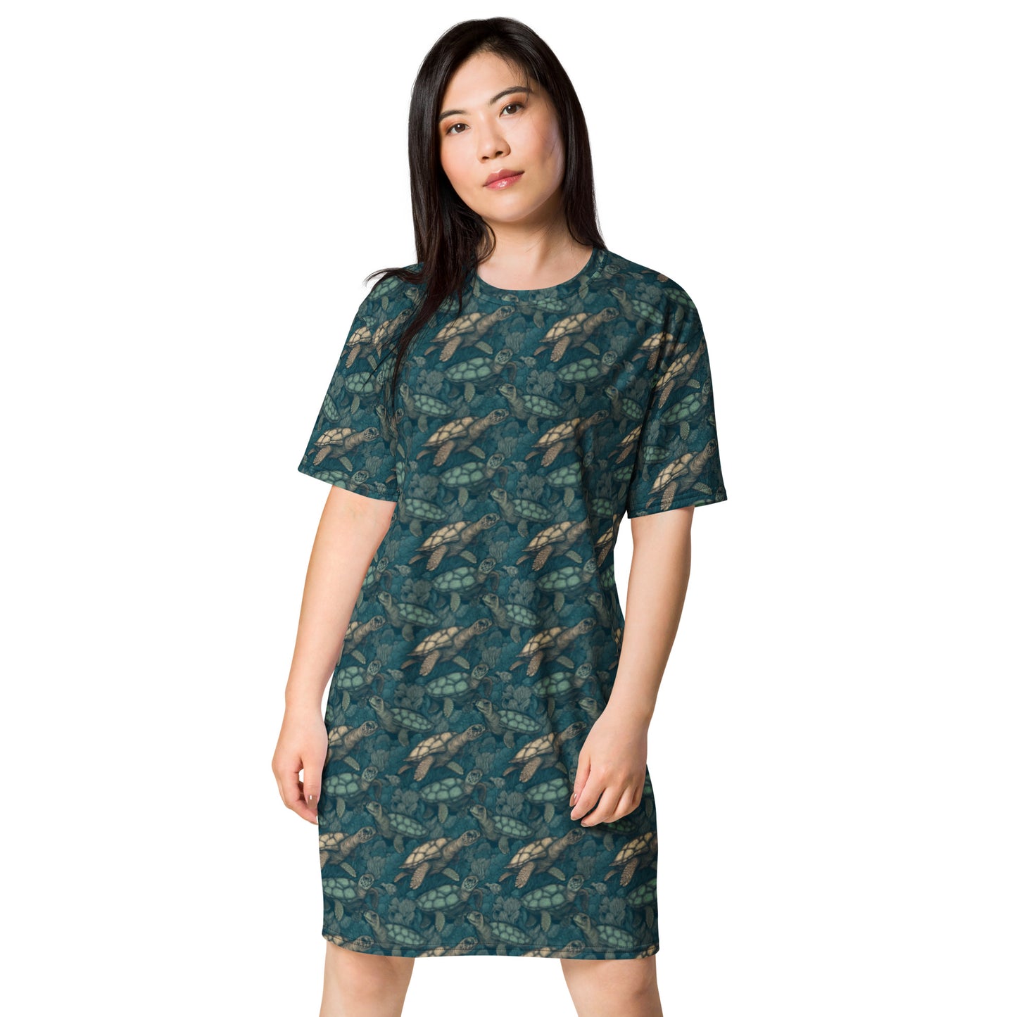 T-Shirt Dress Sea Turtle Green