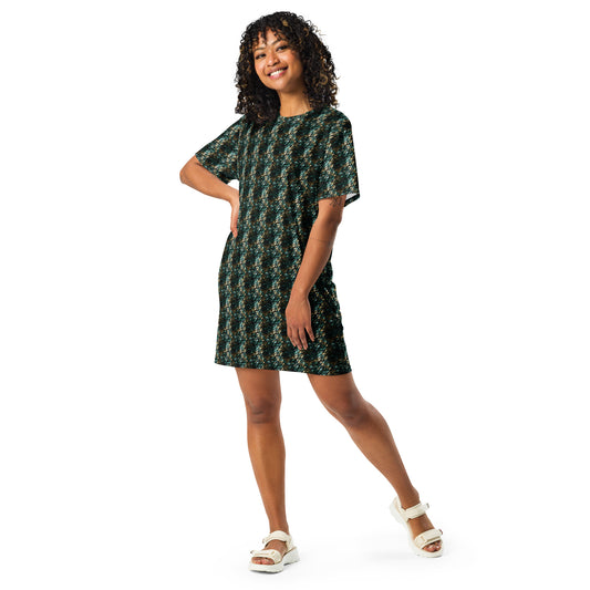 T-shirt Dress Snake Scale #107 Green Gold