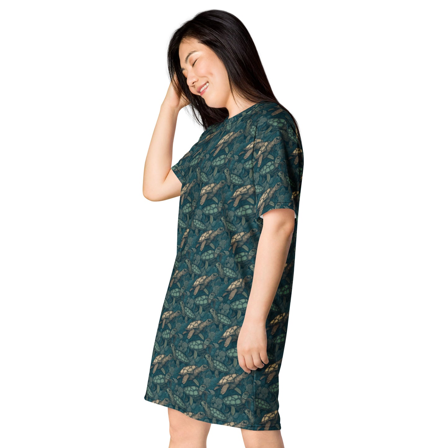 T-Shirt Dress Sea Turtle Green