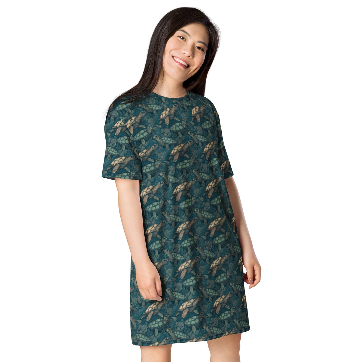 T-Shirt Dress Sea Turtle Green