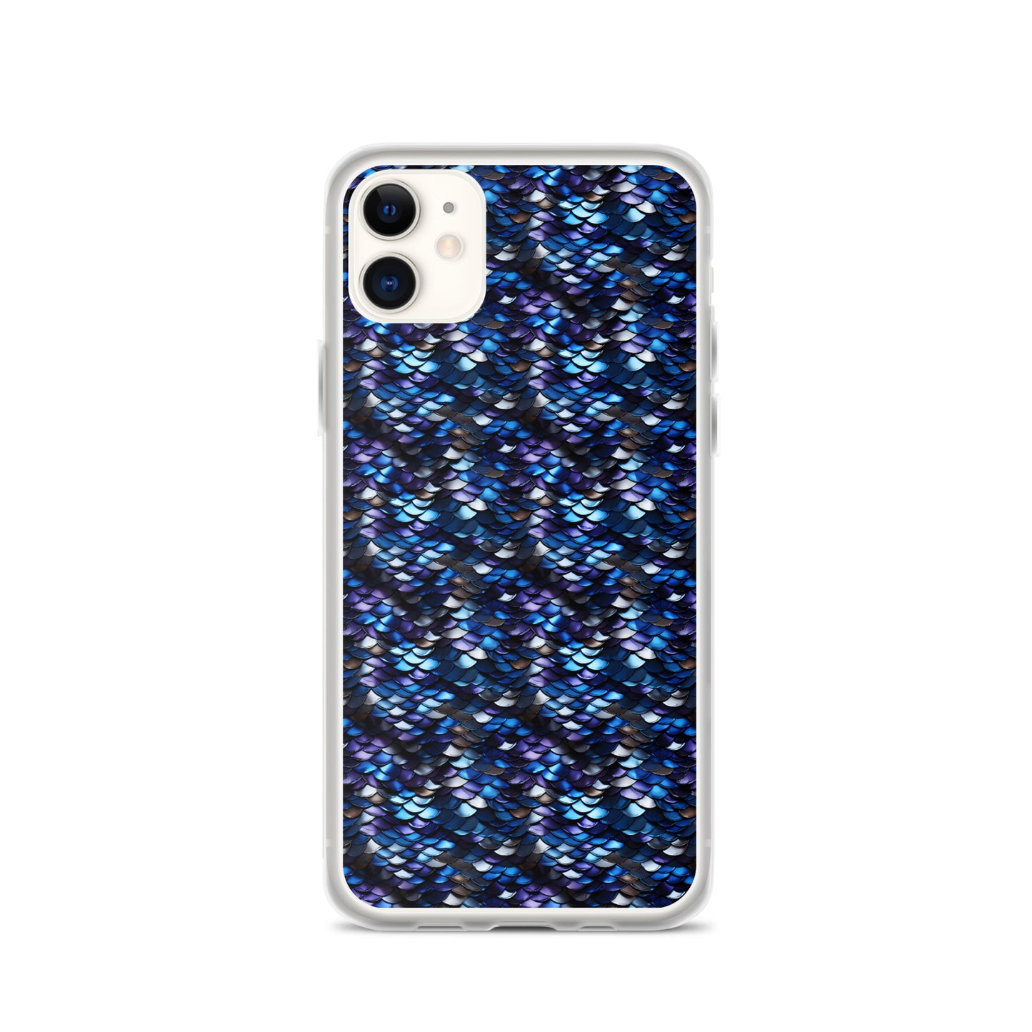 Clear Case for iPhone® Dragon Scale Blue