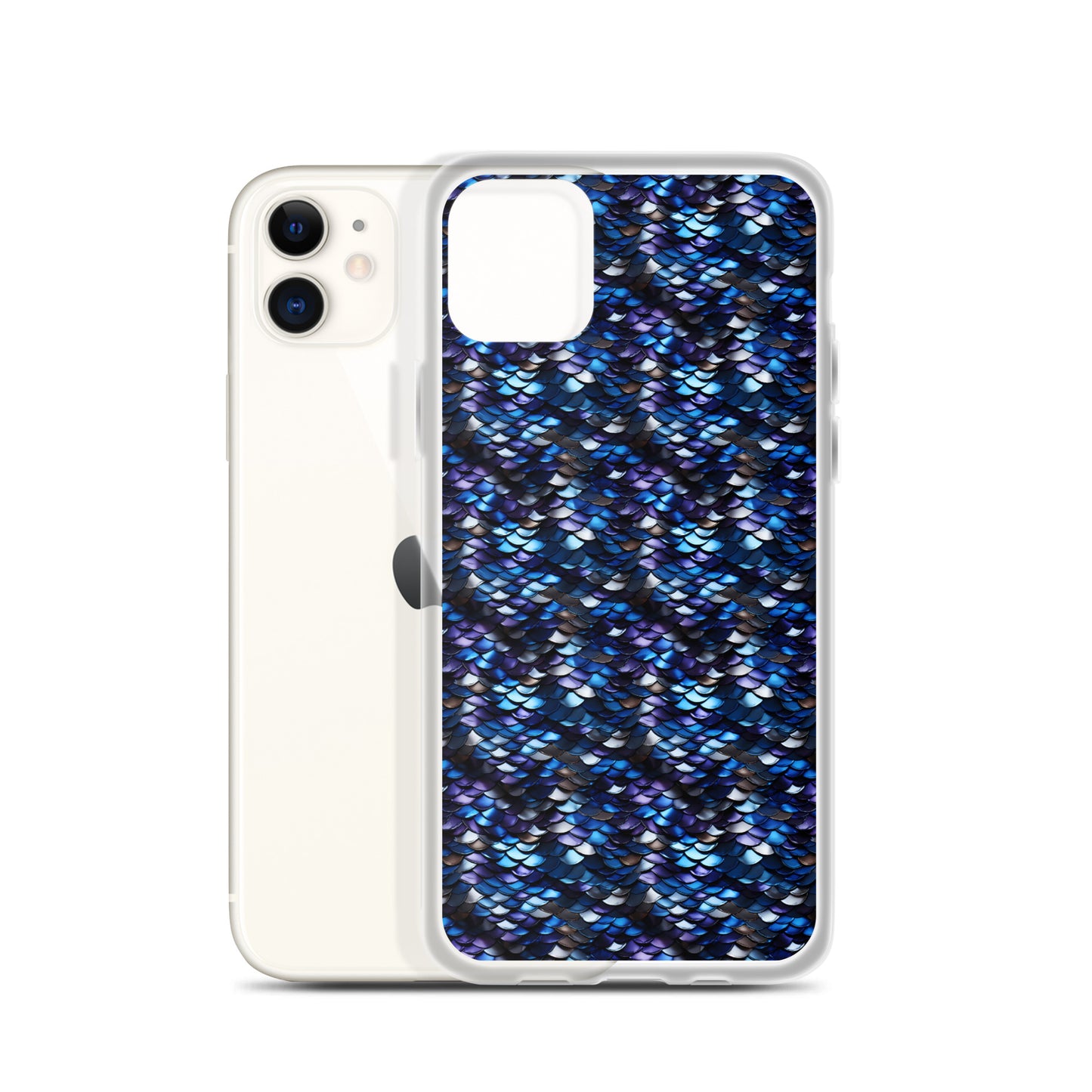 Clear Case for iPhone® Dragon Scale Blue