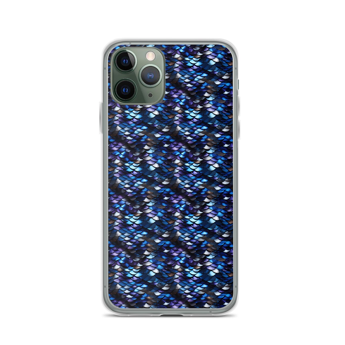 Clear Case for iPhone® Dragon Scale Blue