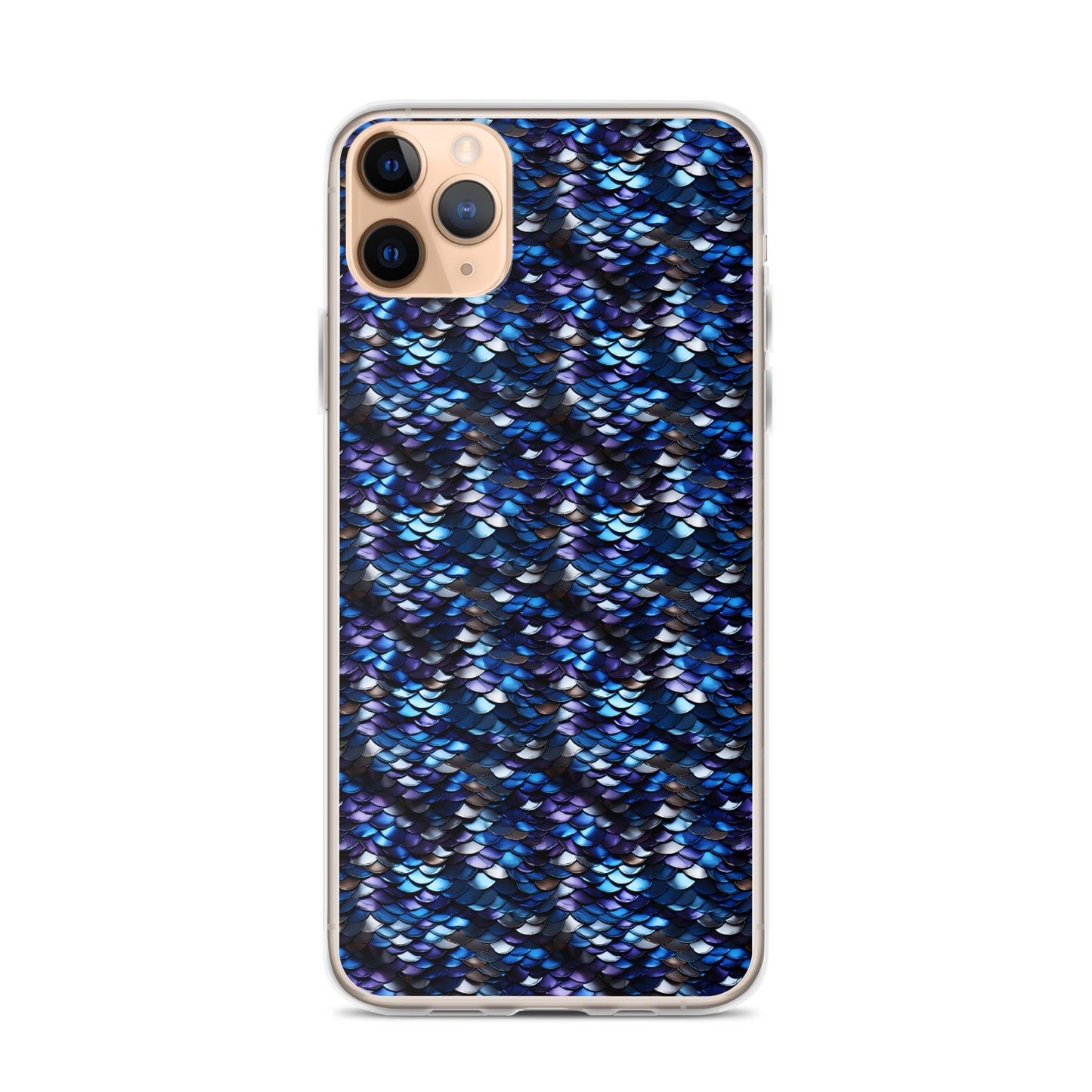 Clear Case for iPhone® Dragon Scale Blue