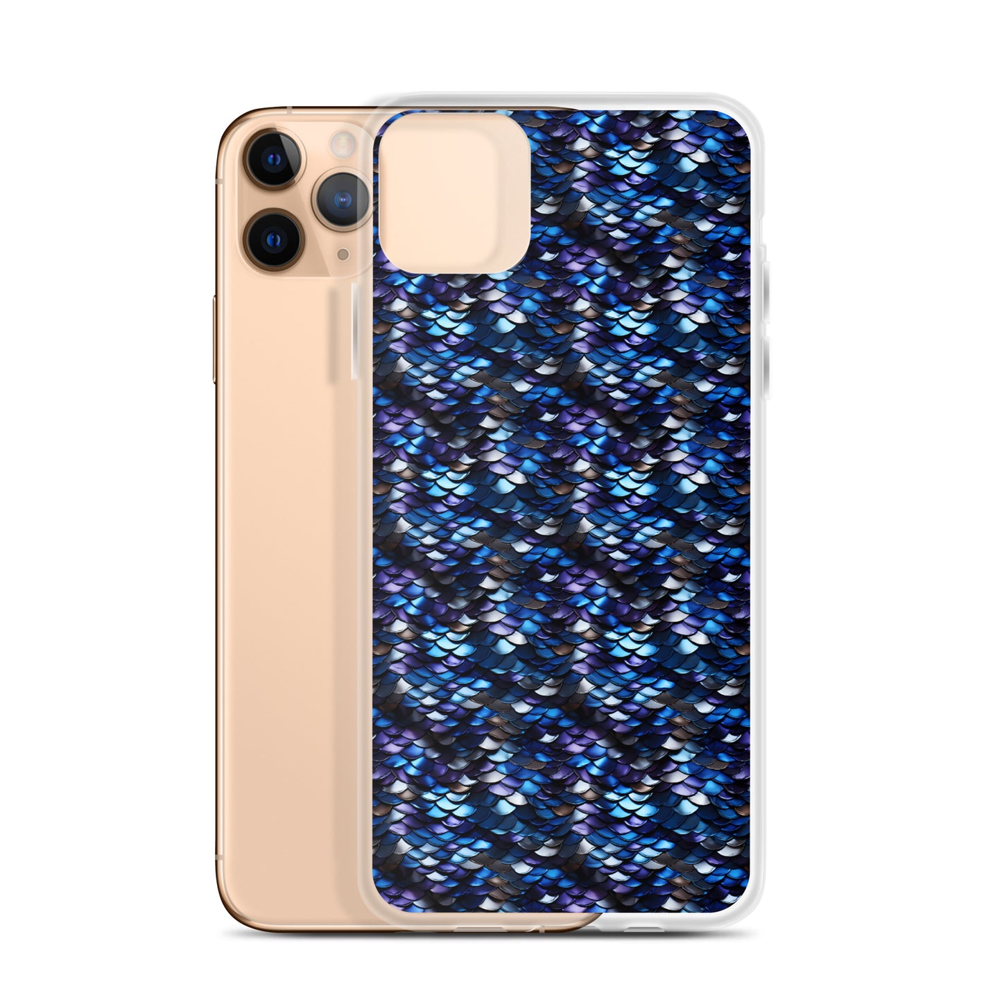 Clear Case for iPhone® Dragon Scale Blue