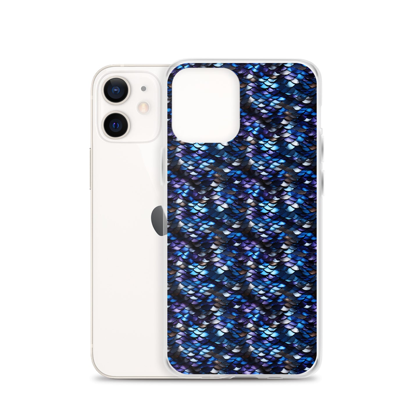 Clear Case for iPhone® Dragon Scale Blue