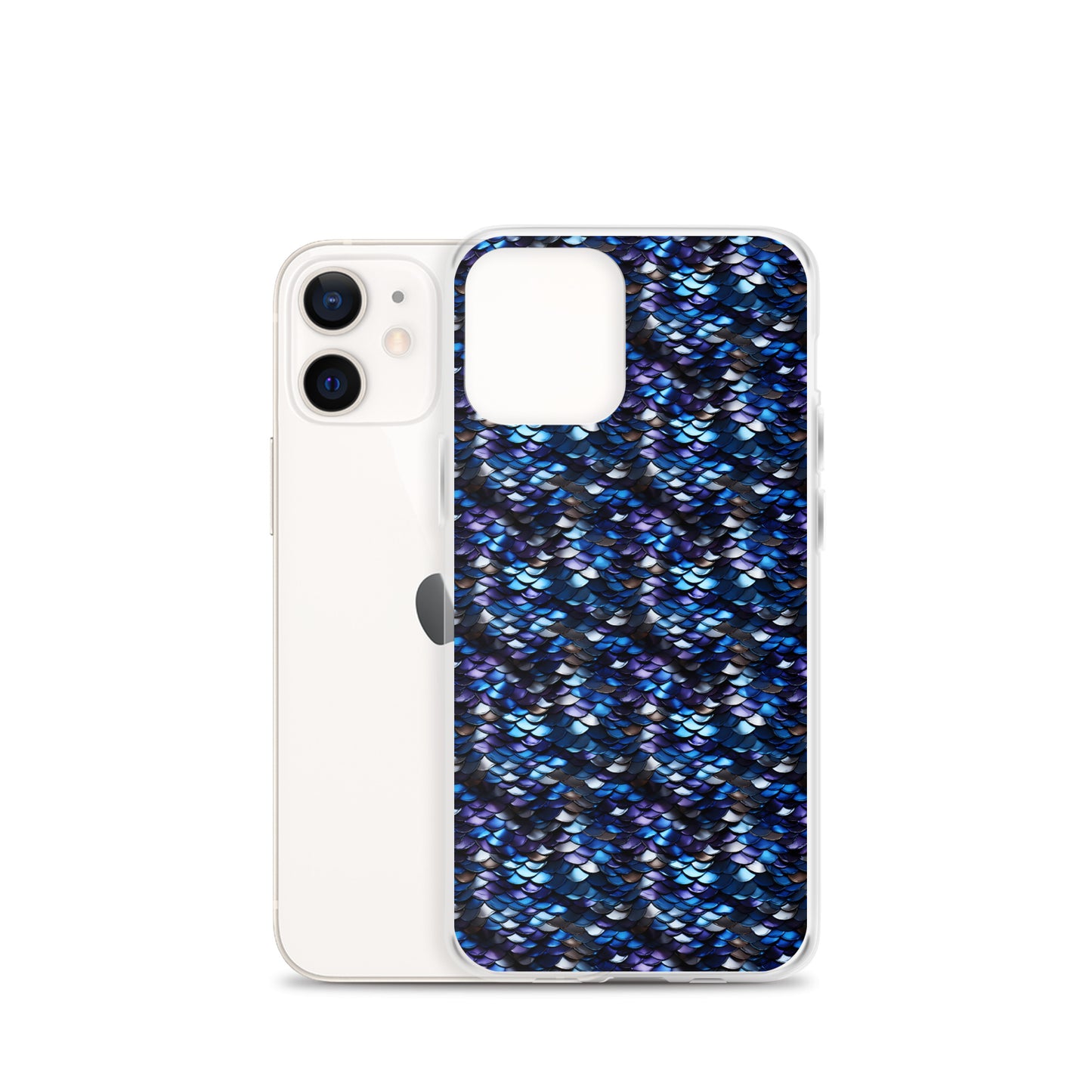 Clear Case for iPhone® Dragon Scale Blue