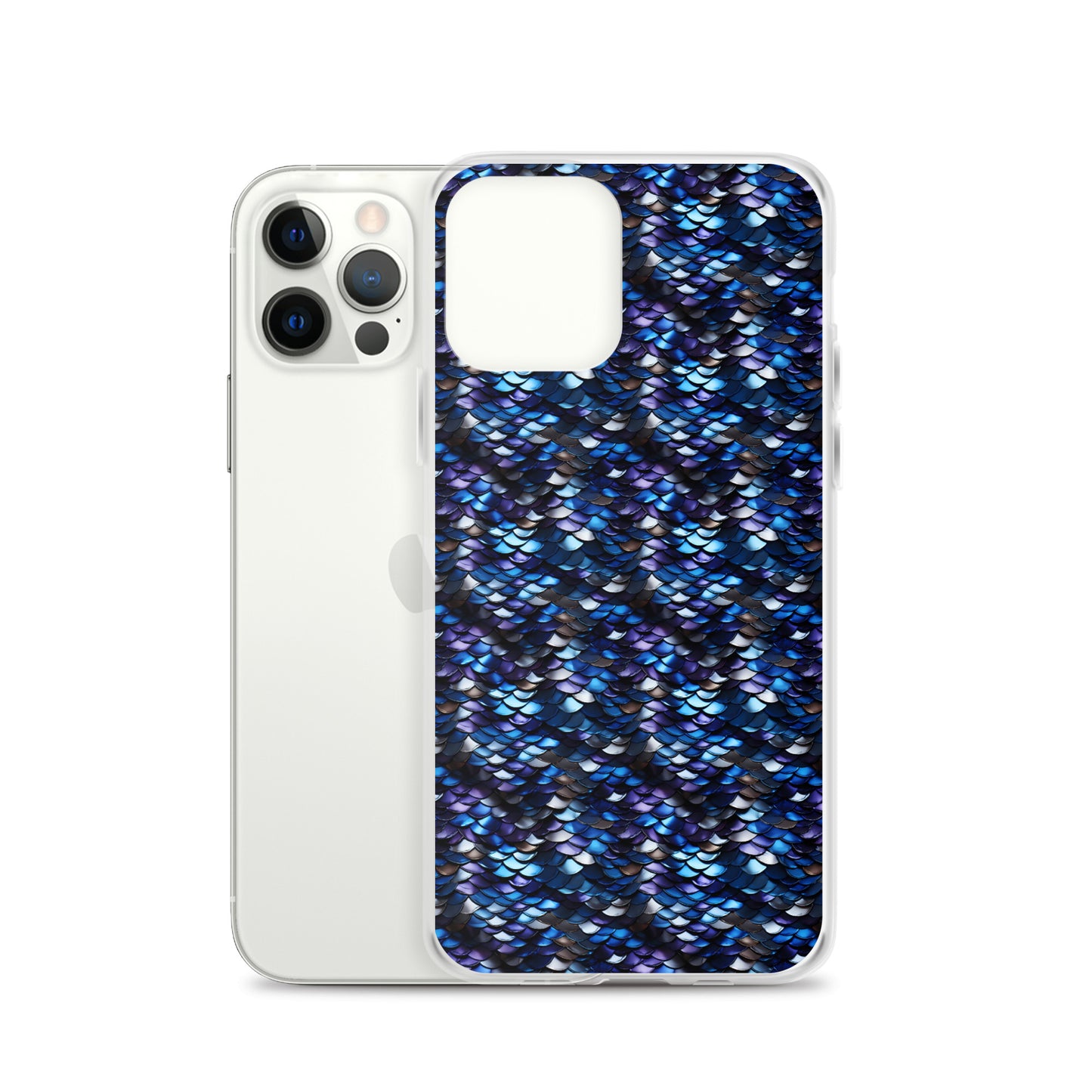 Clear Case for iPhone® Dragon Scale Blue