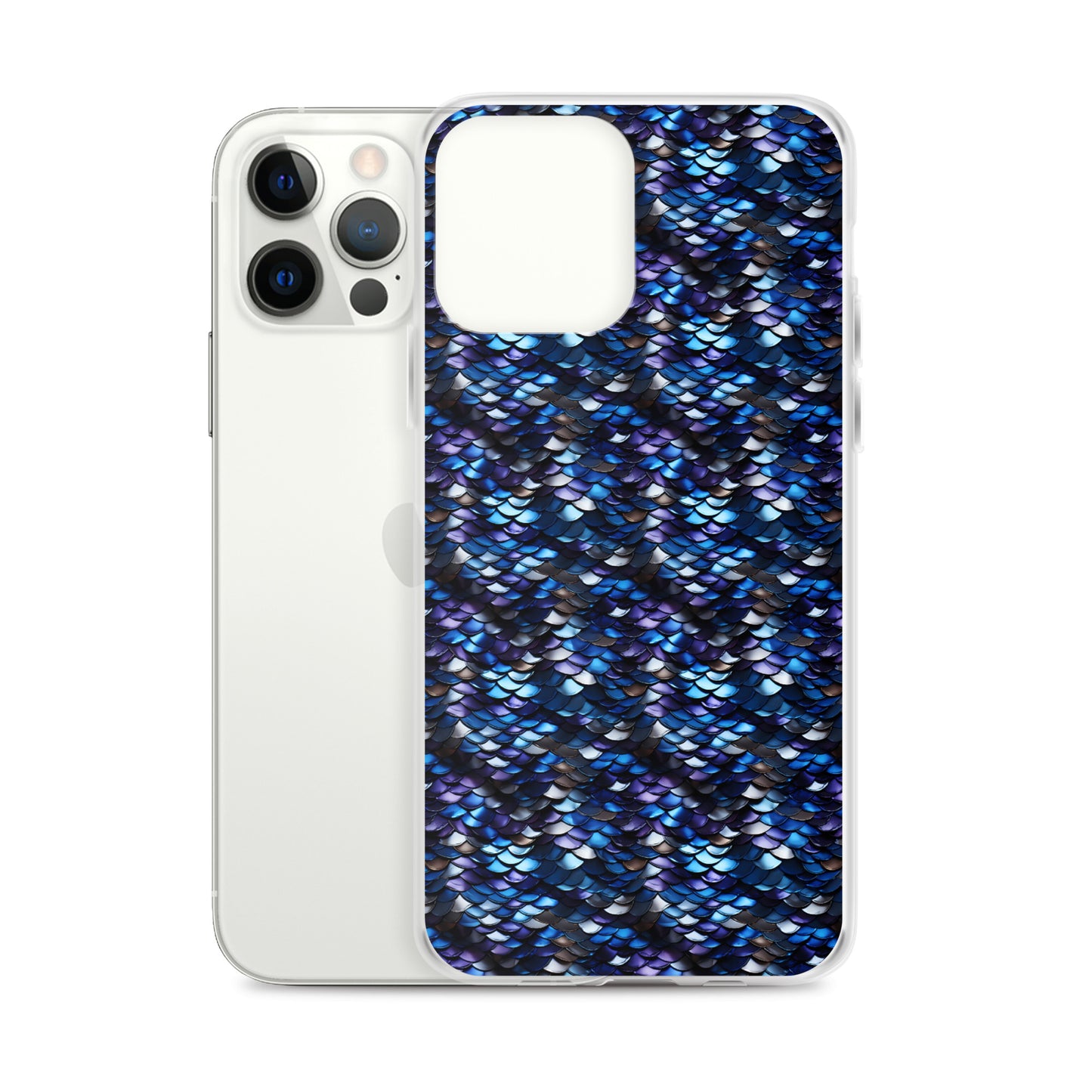 Clear Case for iPhone® Dragon Scale Blue