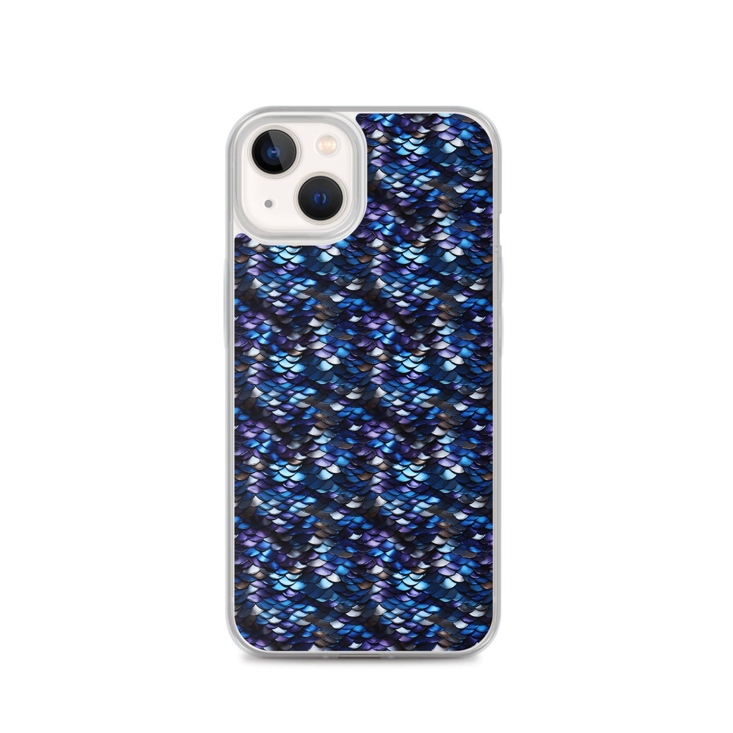 Clear Case for iPhone® Dragon Scale Blue