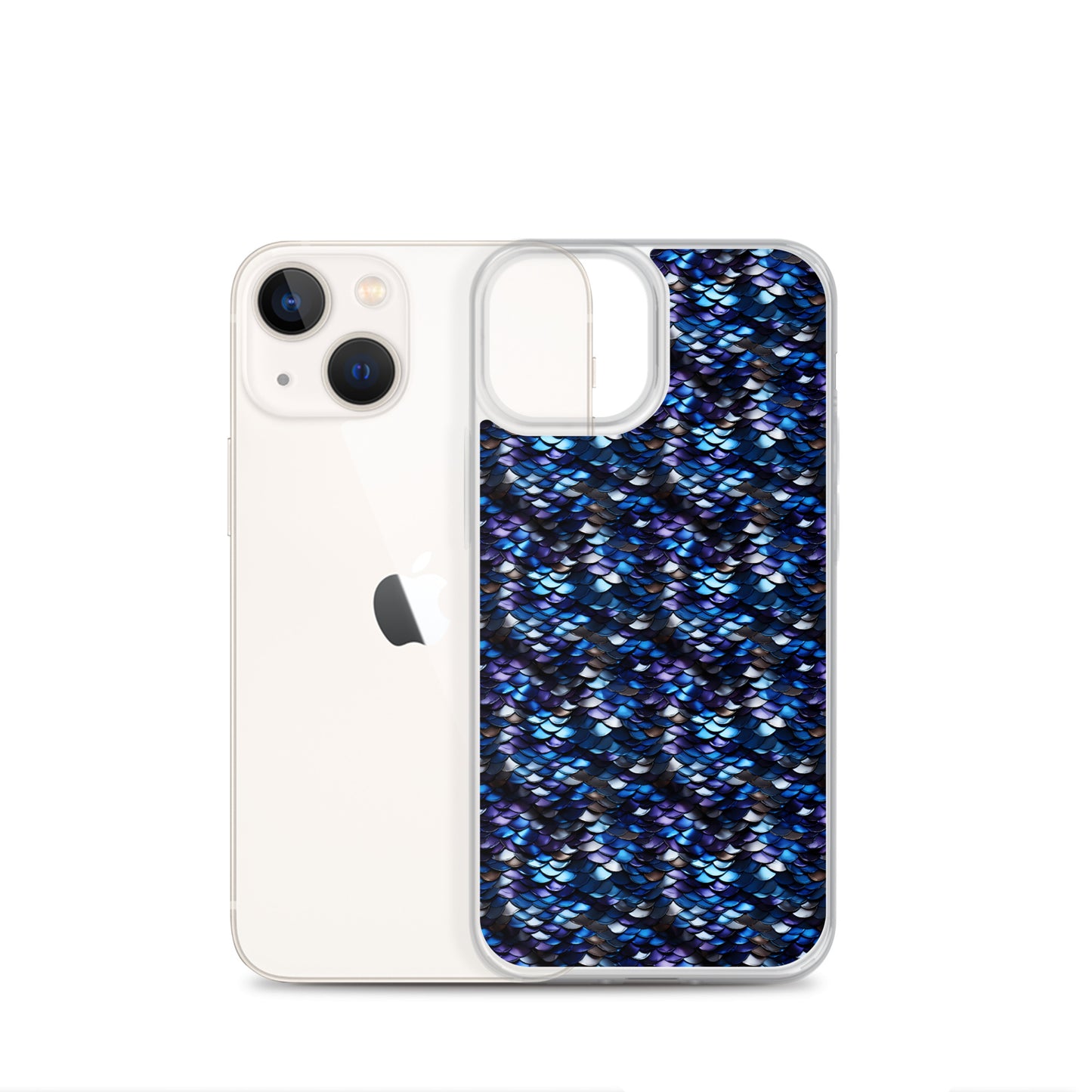 Clear Case for iPhone® Dragon Scale Blue