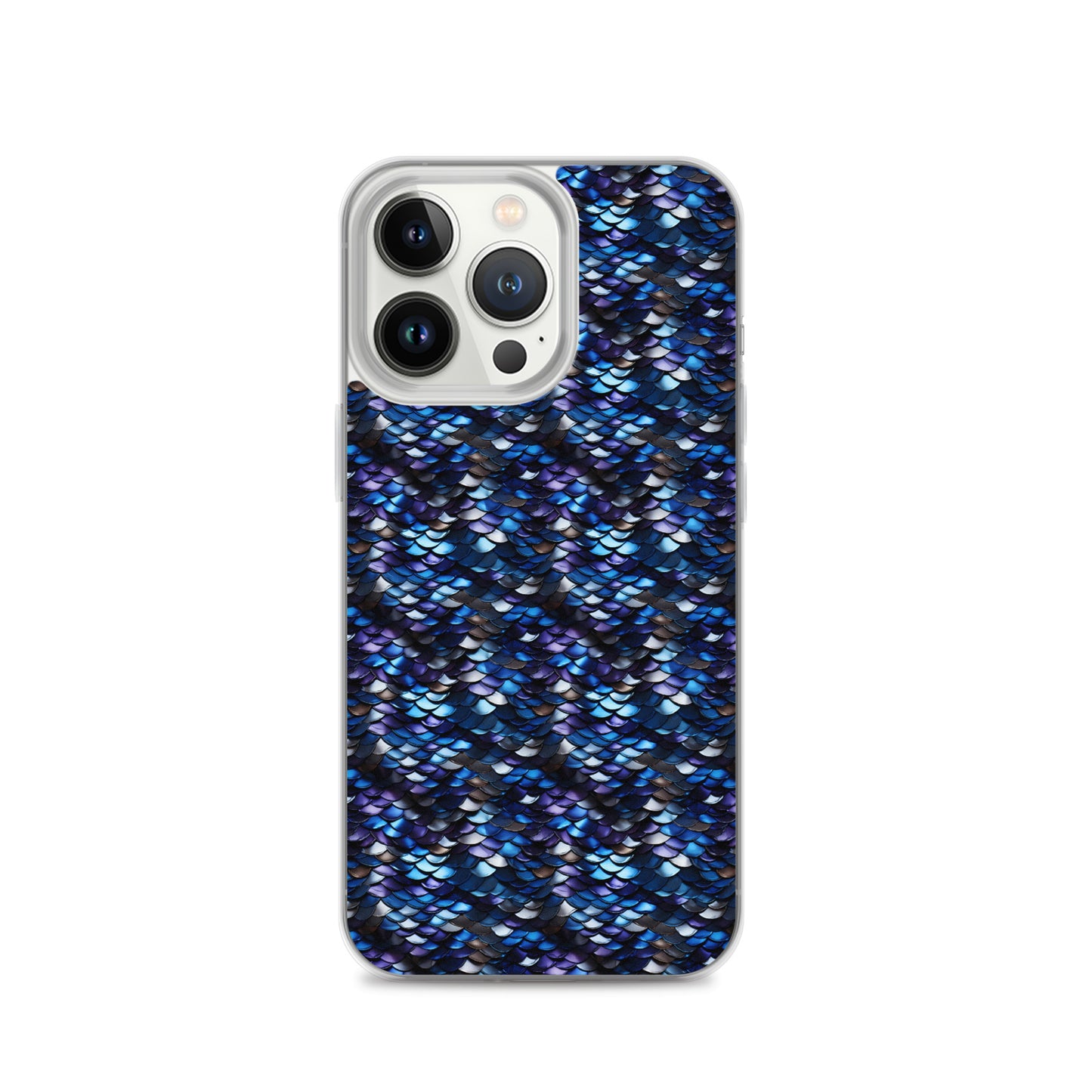 Clear Case for iPhone® Dragon Scale Blue