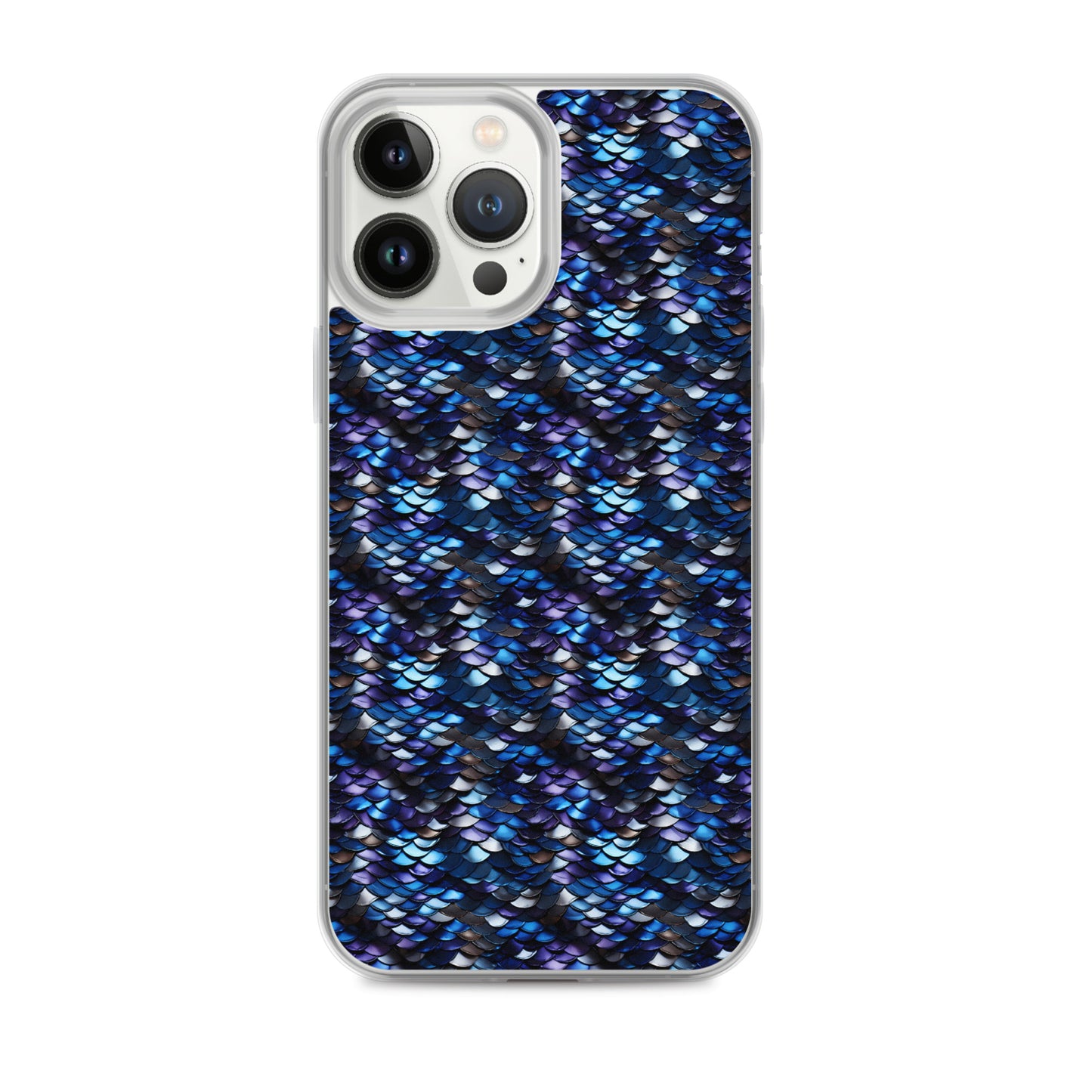 Clear Case for iPhone® Dragon Scale Blue