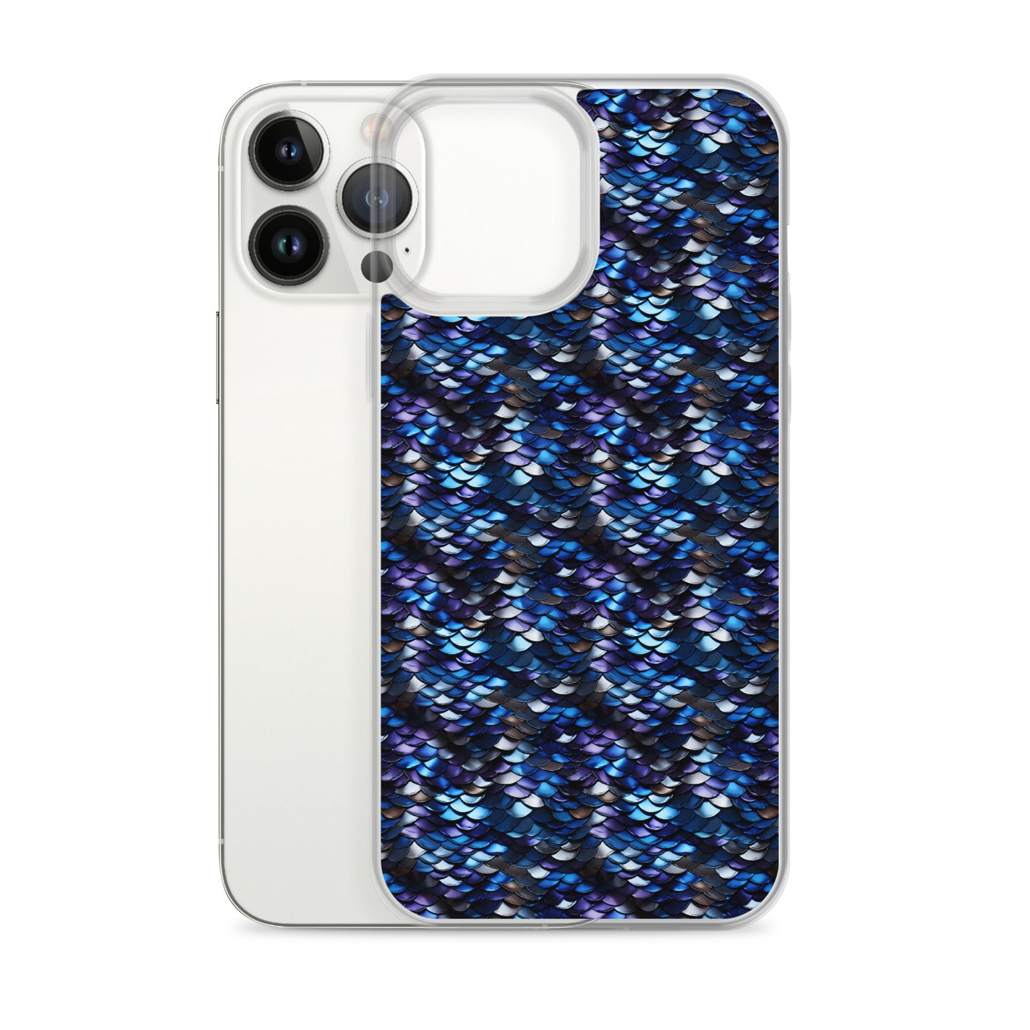 Clear Case for iPhone® Dragon Scale Blue