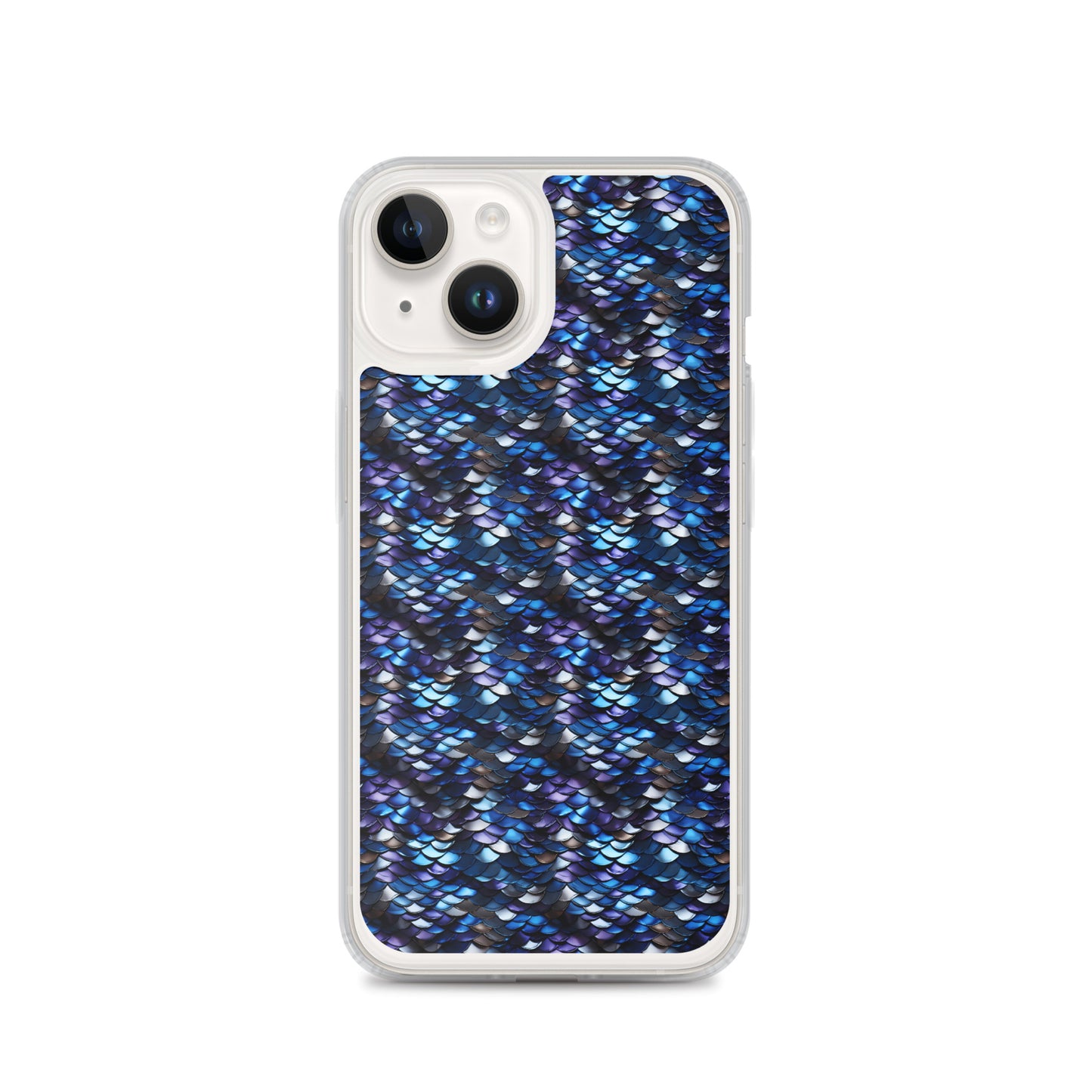 Clear Case for iPhone® Dragon Scale Blue