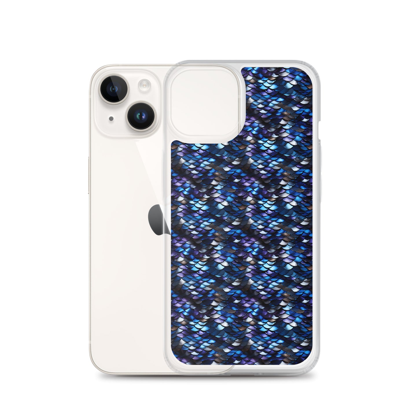 Clear Case for iPhone® Dragon Scale Blue