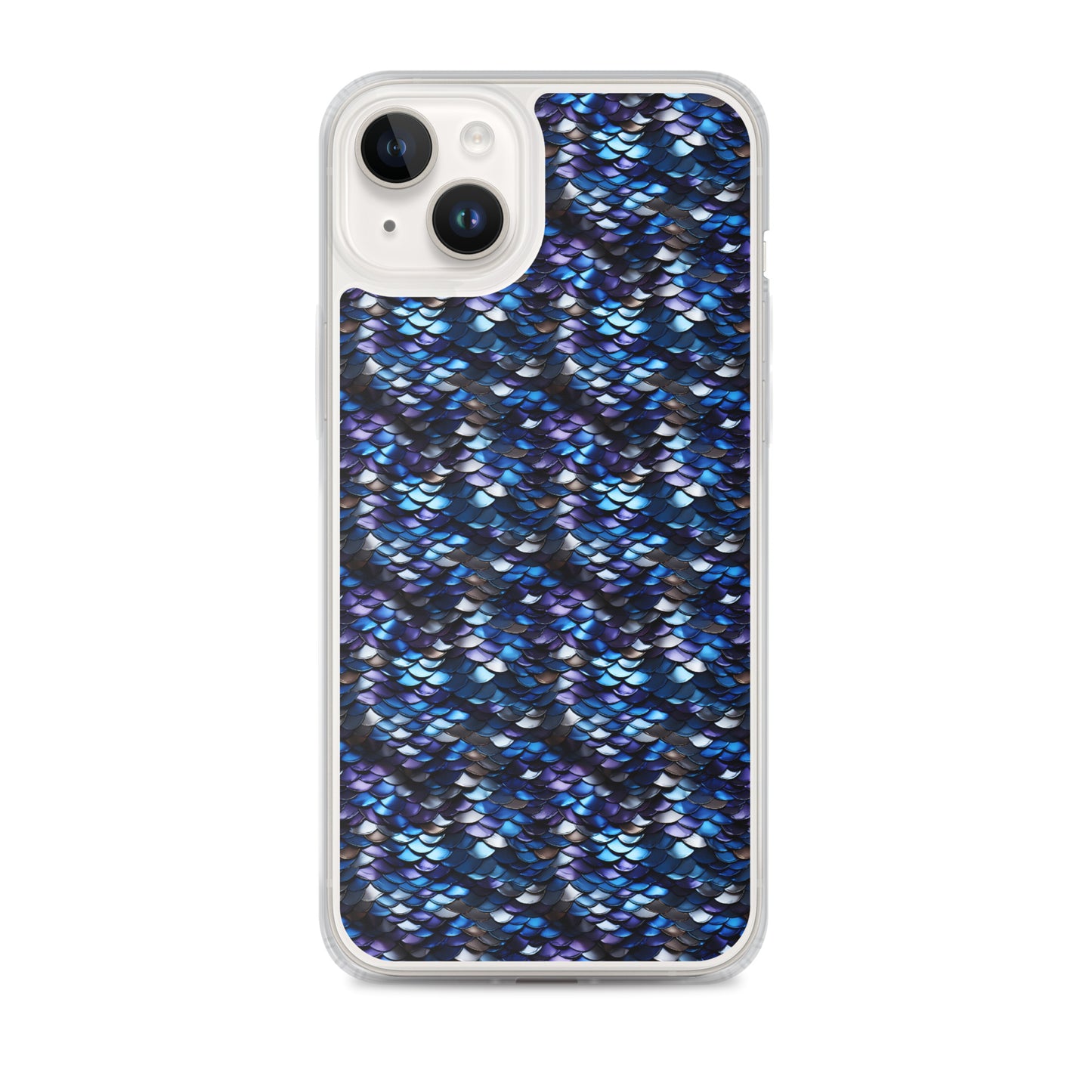 Clear Case for iPhone® Dragon Scale Blue