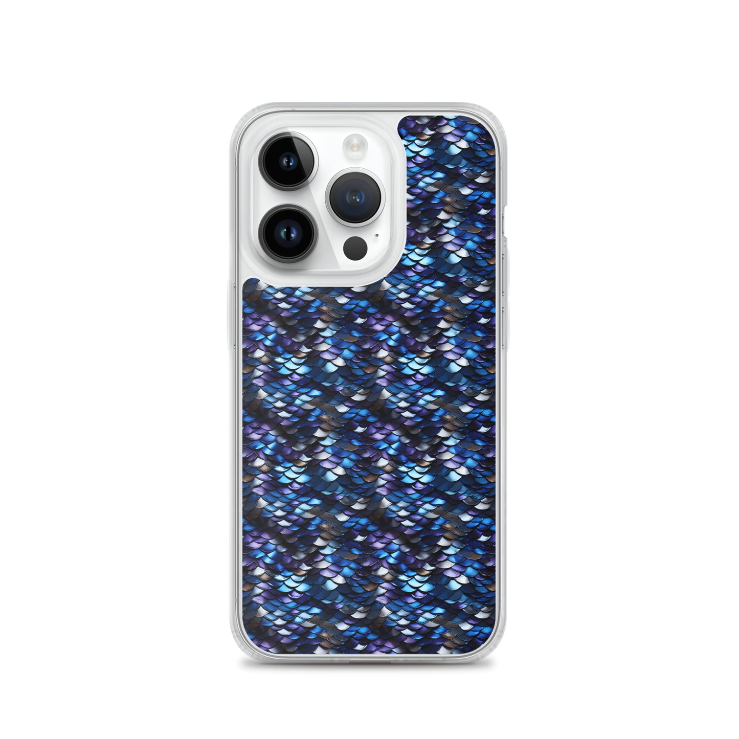 Clear Case for iPhone® Dragon Scale Blue