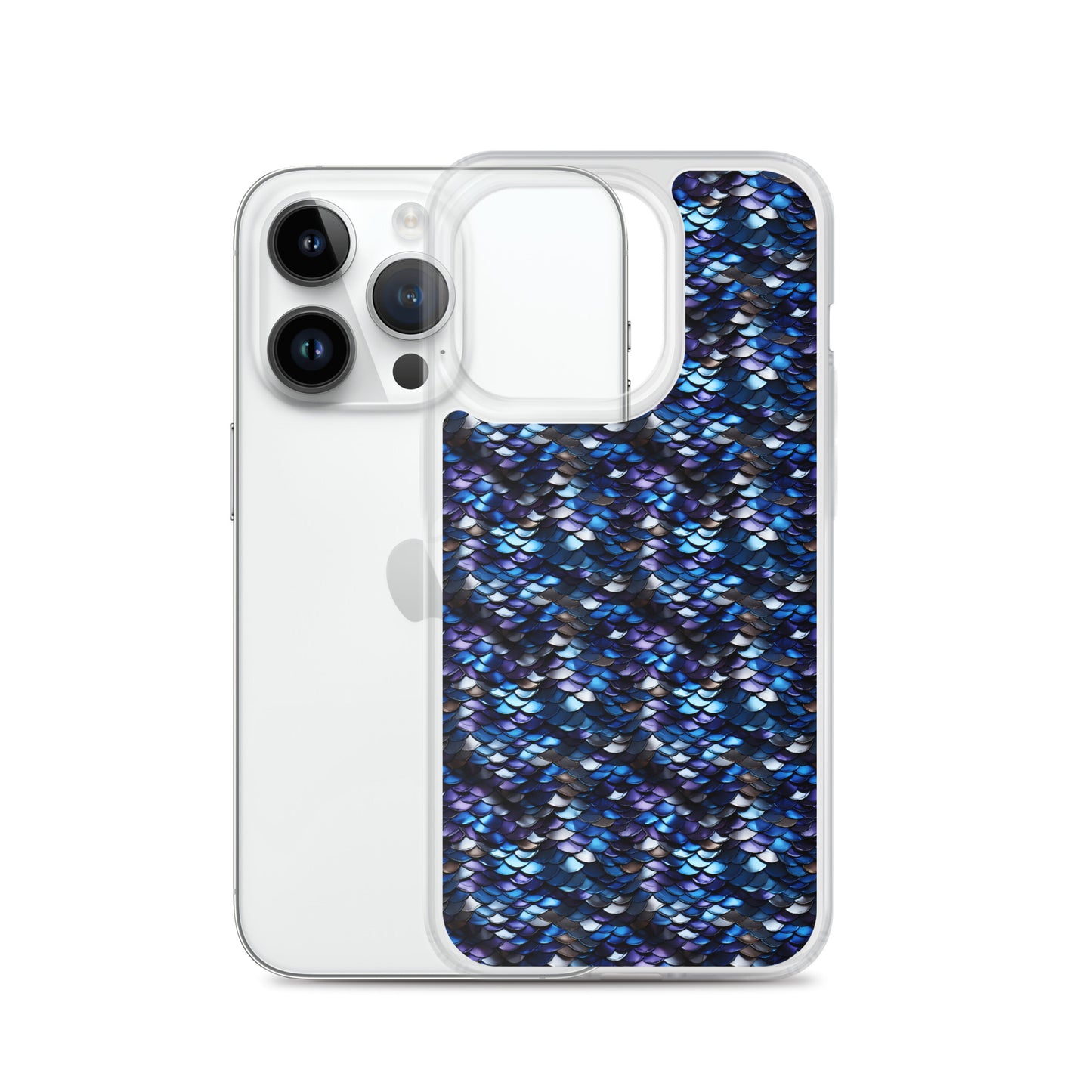 Clear Case for iPhone® Dragon Scale Blue