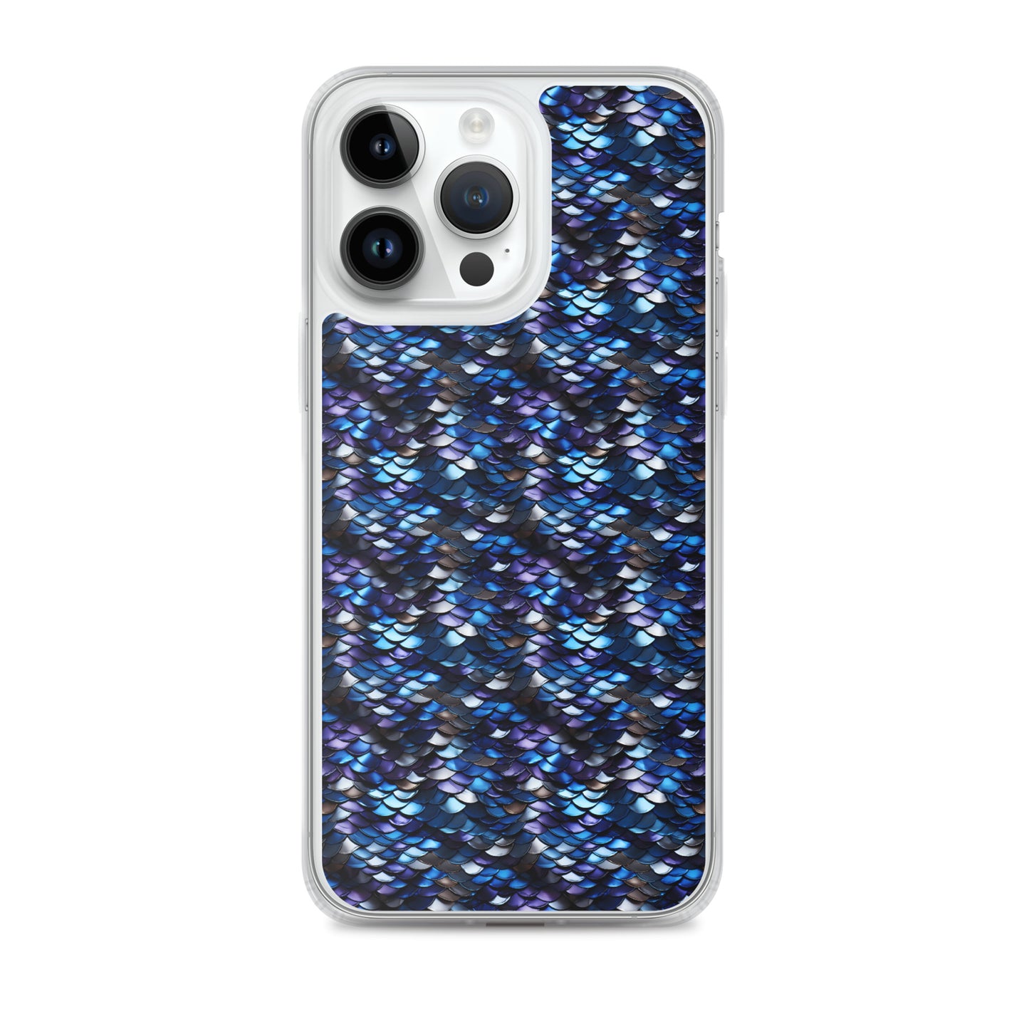 Clear Case for iPhone® Dragon Scale Blue