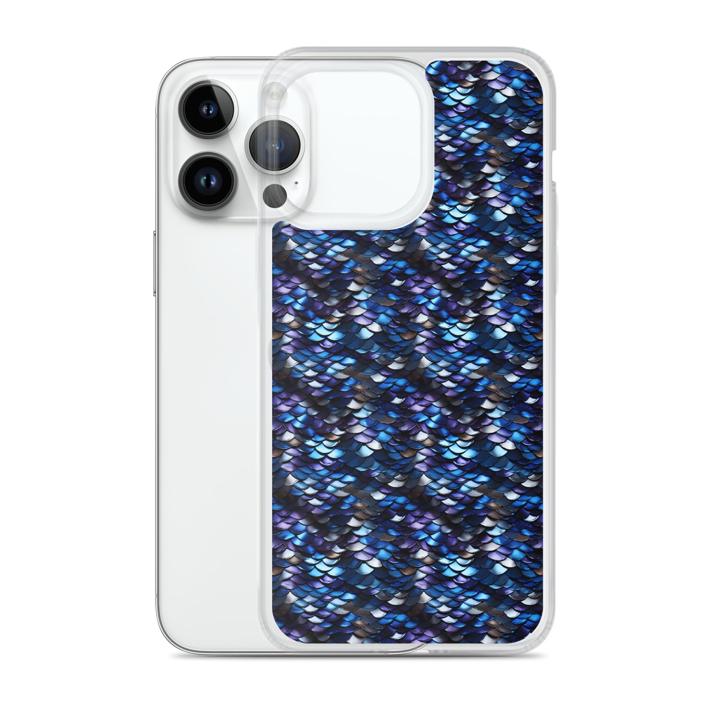 Clear Case for iPhone® Dragon Scale Blue