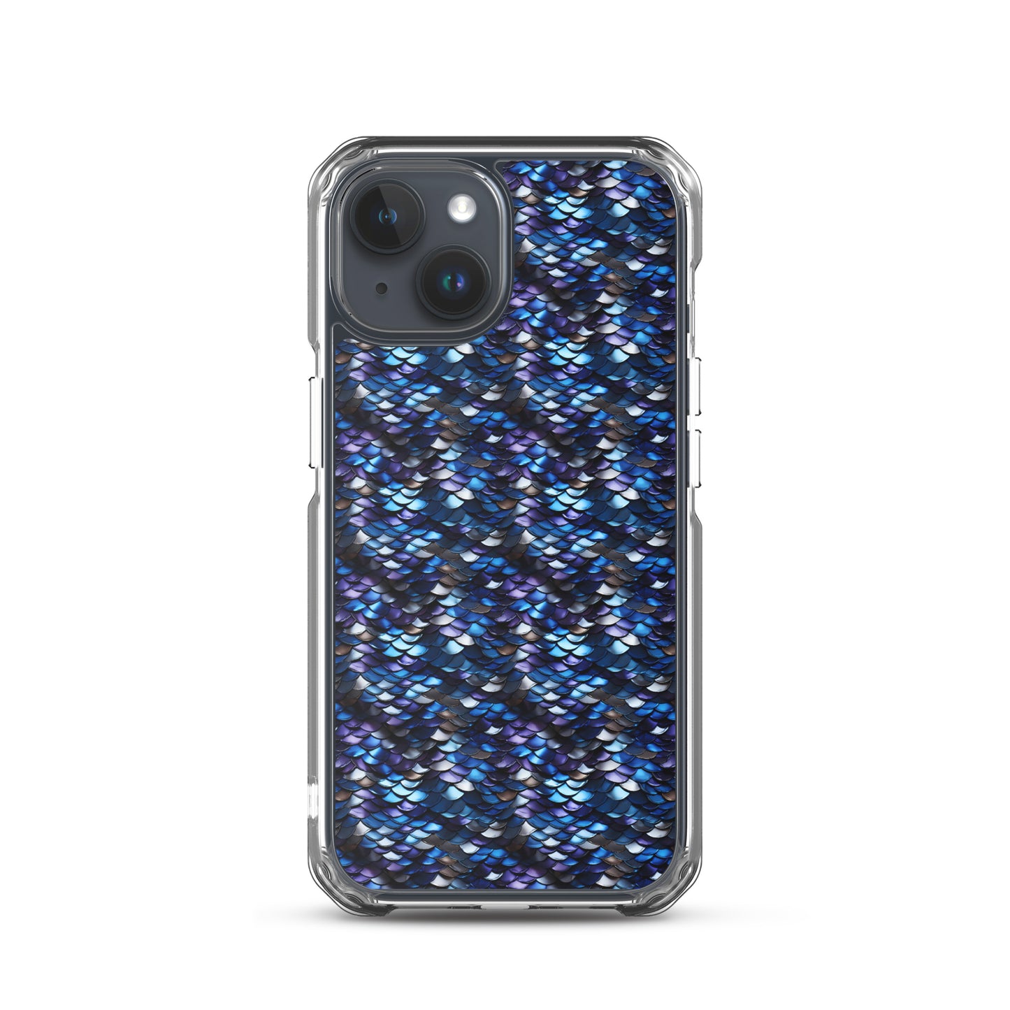 Clear Case for iPhone® Dragon Scale Blue