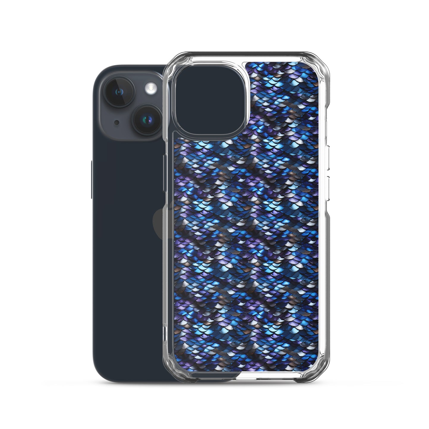 Clear Case for iPhone® Dragon Scale Blue