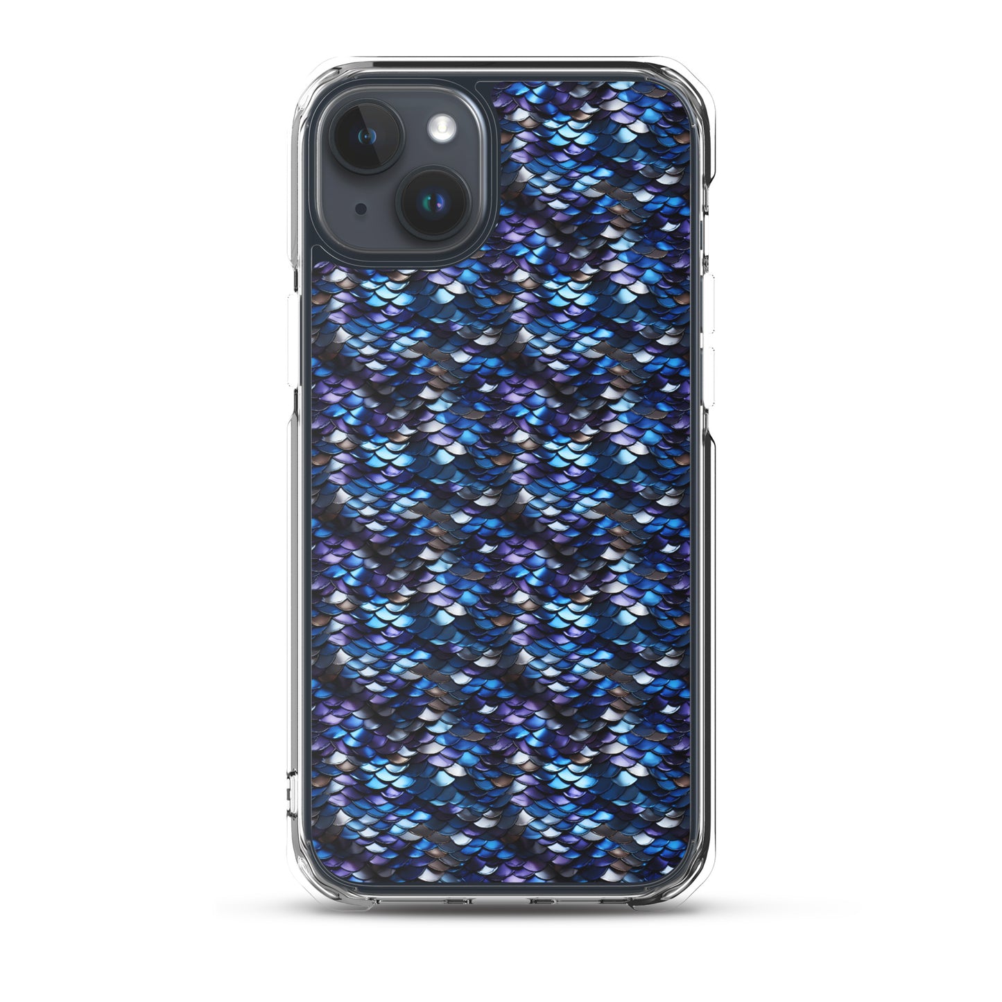 Clear Case for iPhone® Dragon Scale Blue