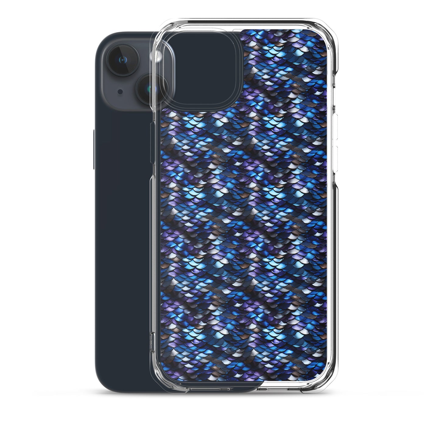 Clear Case for iPhone® Dragon Scale Blue