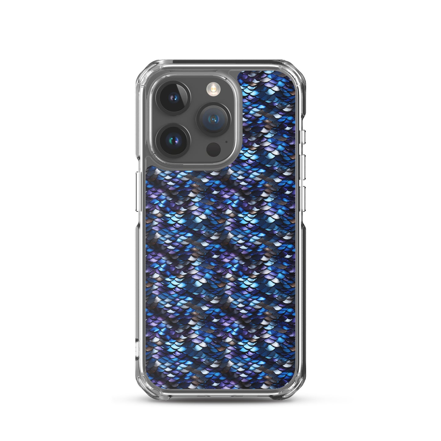 Clear Case for iPhone® Dragon Scale Blue