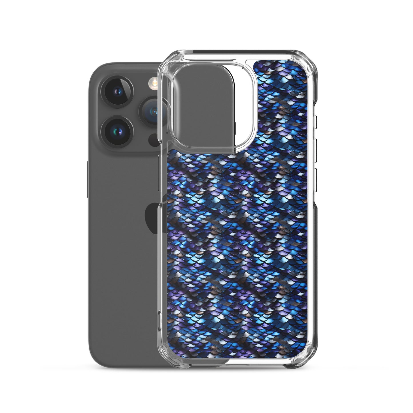 Clear Case for iPhone® Dragon Scale Blue