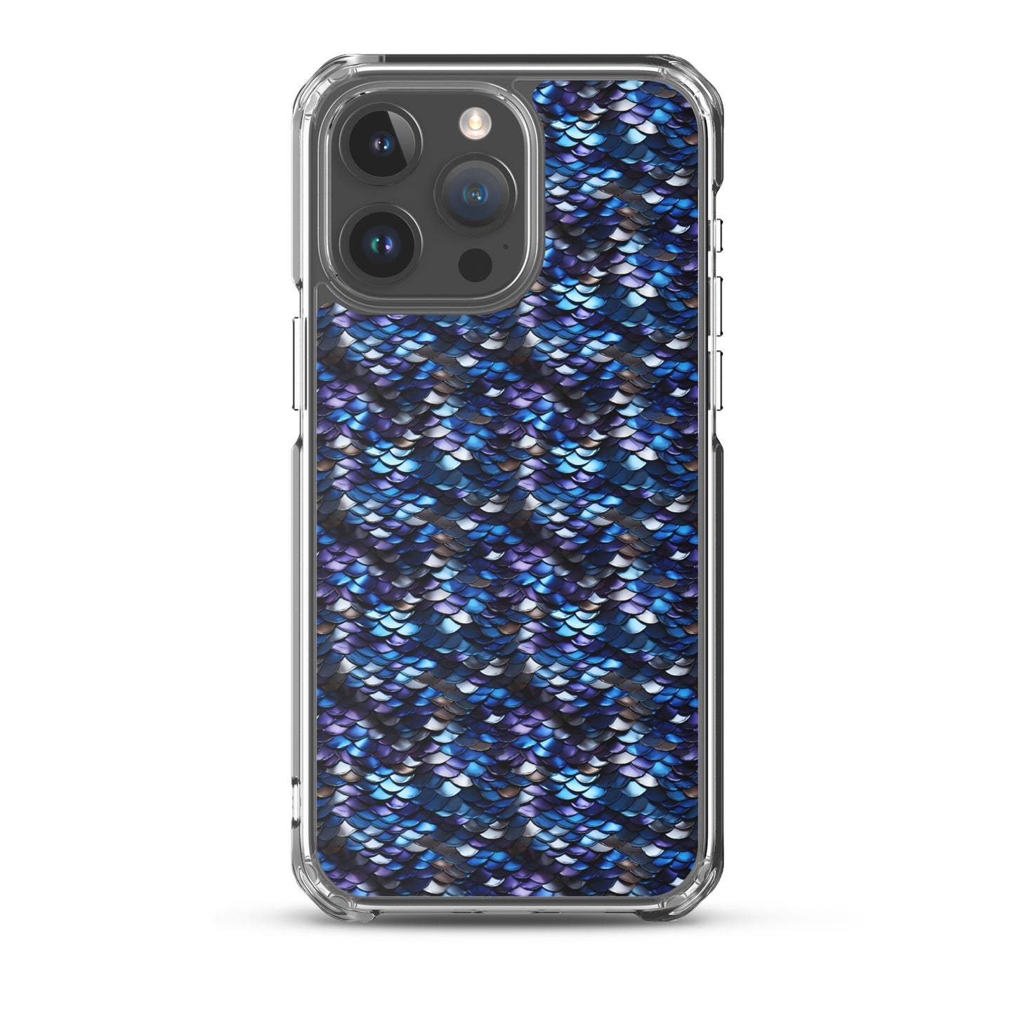 Clear Case for iPhone® Dragon Scale Blue