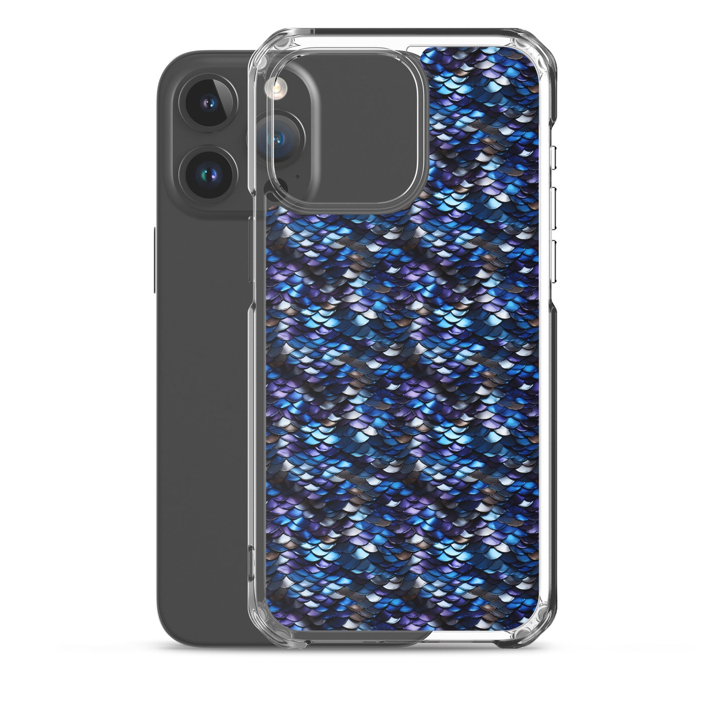 Clear Case for iPhone® Dragon Scale Blue