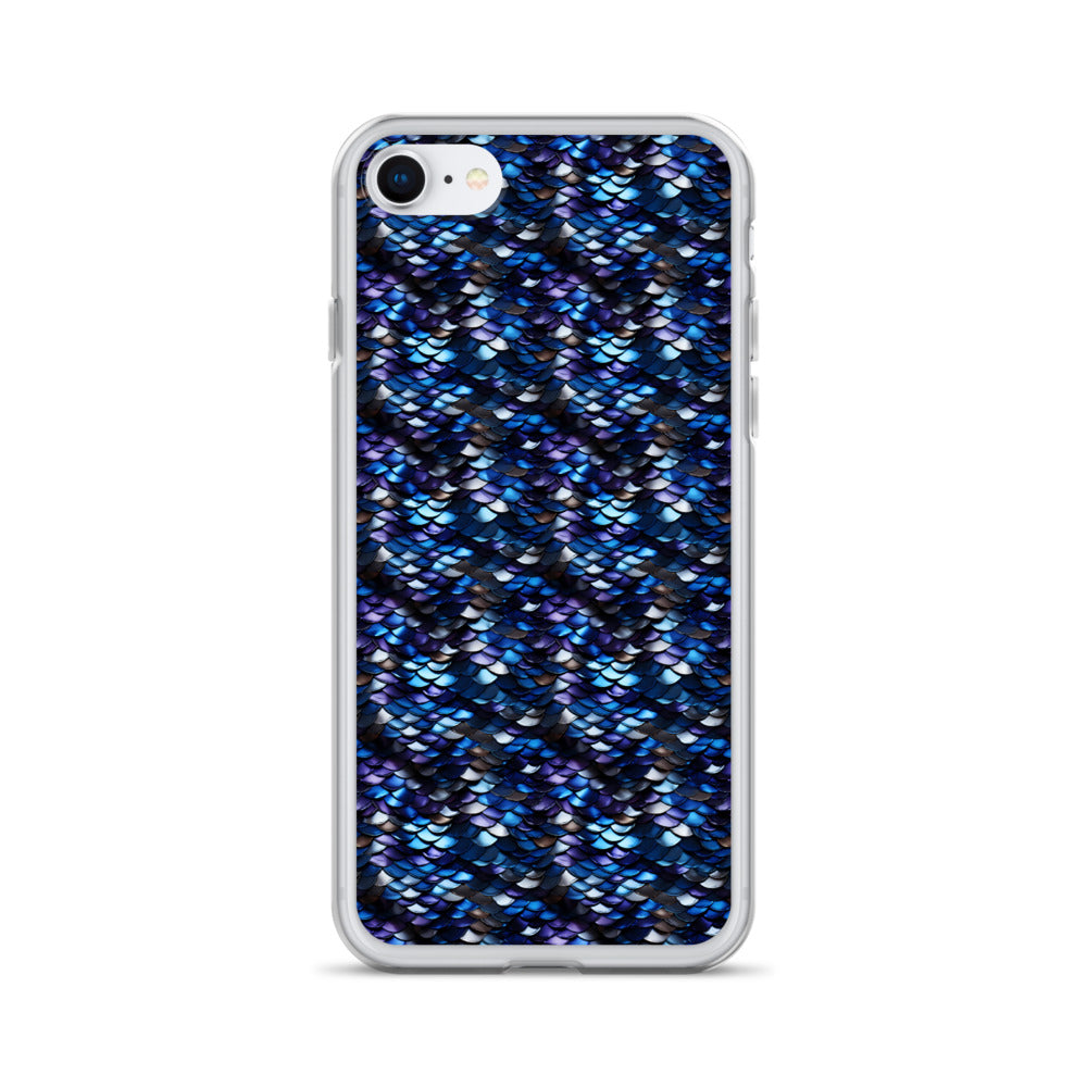 Clear Case for iPhone® Dragon Scale Blue