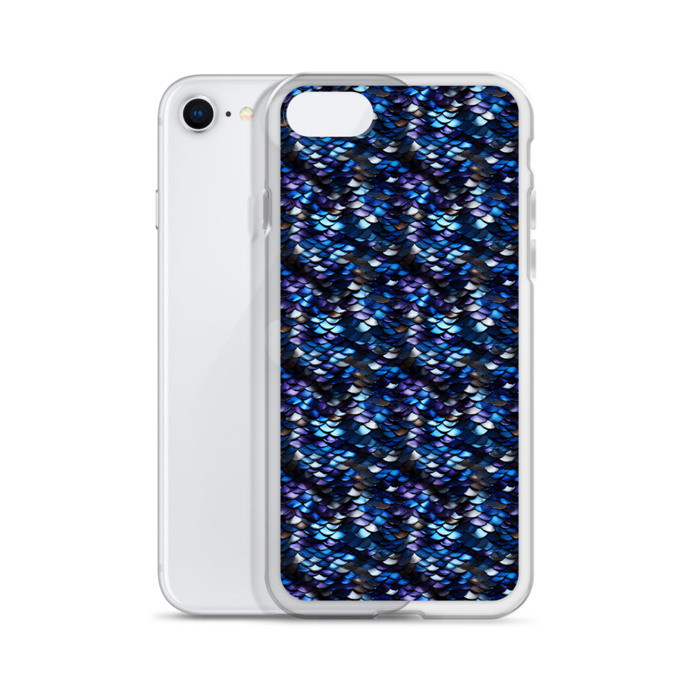 Clear Case for iPhone® Dragon Scale Blue