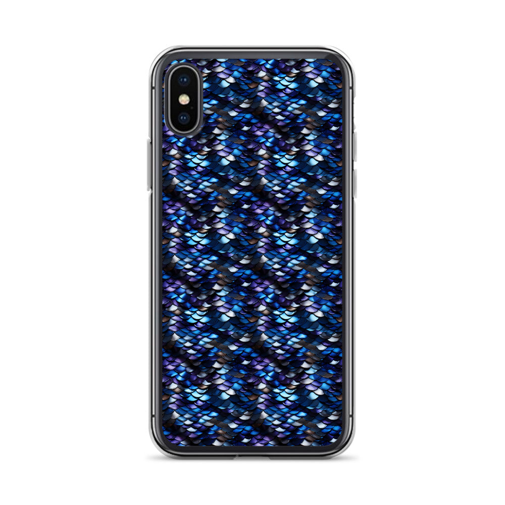 Clear Case for iPhone® Dragon Scale Blue