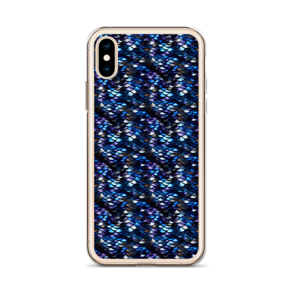 Clear Case for iPhone® Dragon Scale Blue