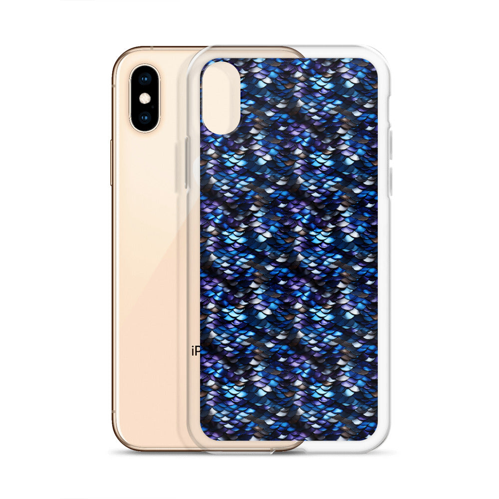 Clear Case for iPhone® Dragon Scale Blue