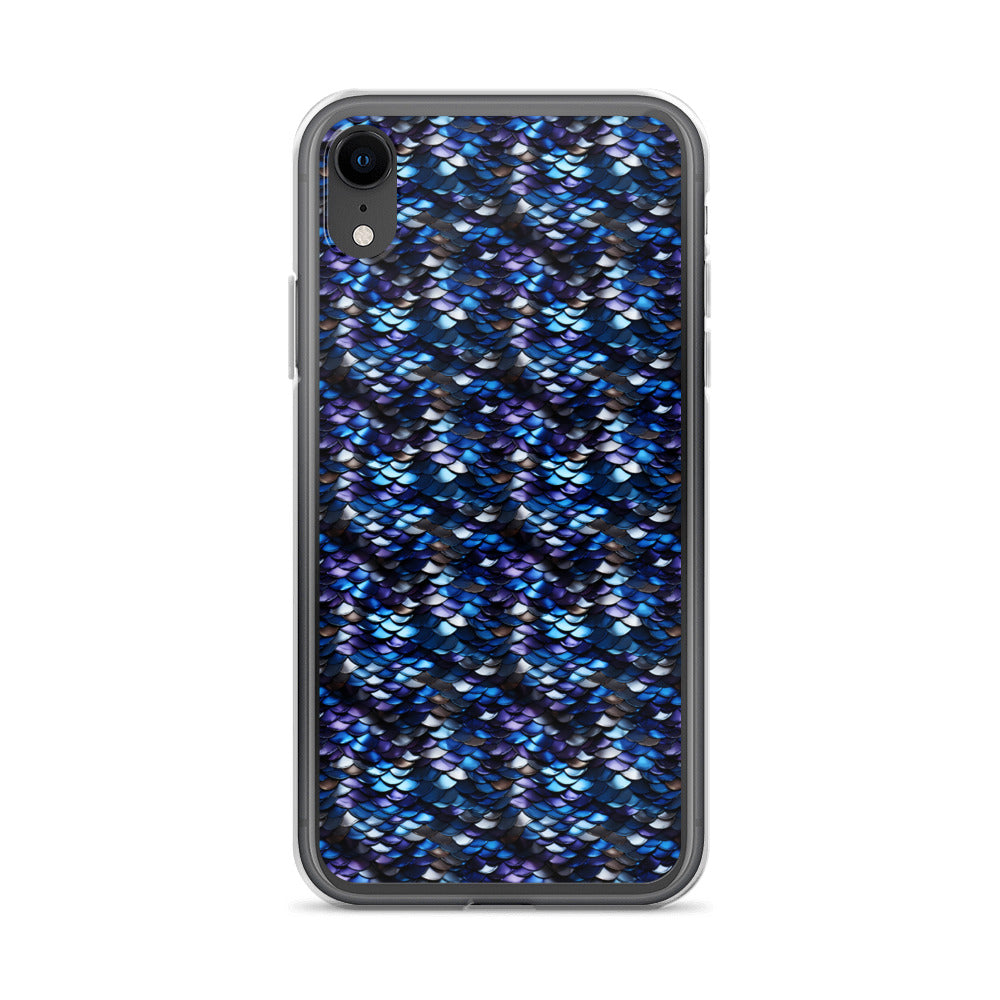 Clear Case for iPhone® Dragon Scale Blue