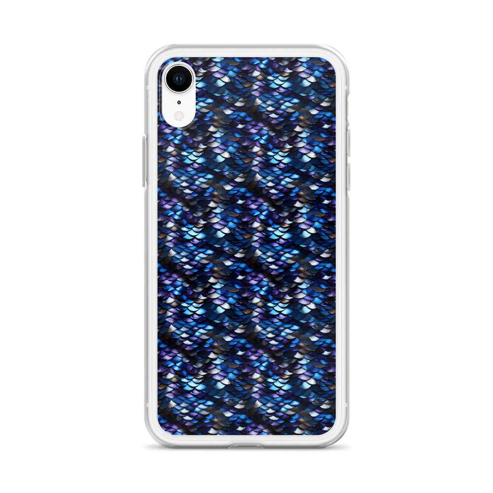 Clear Case for iPhone® Dragon Scale Blue