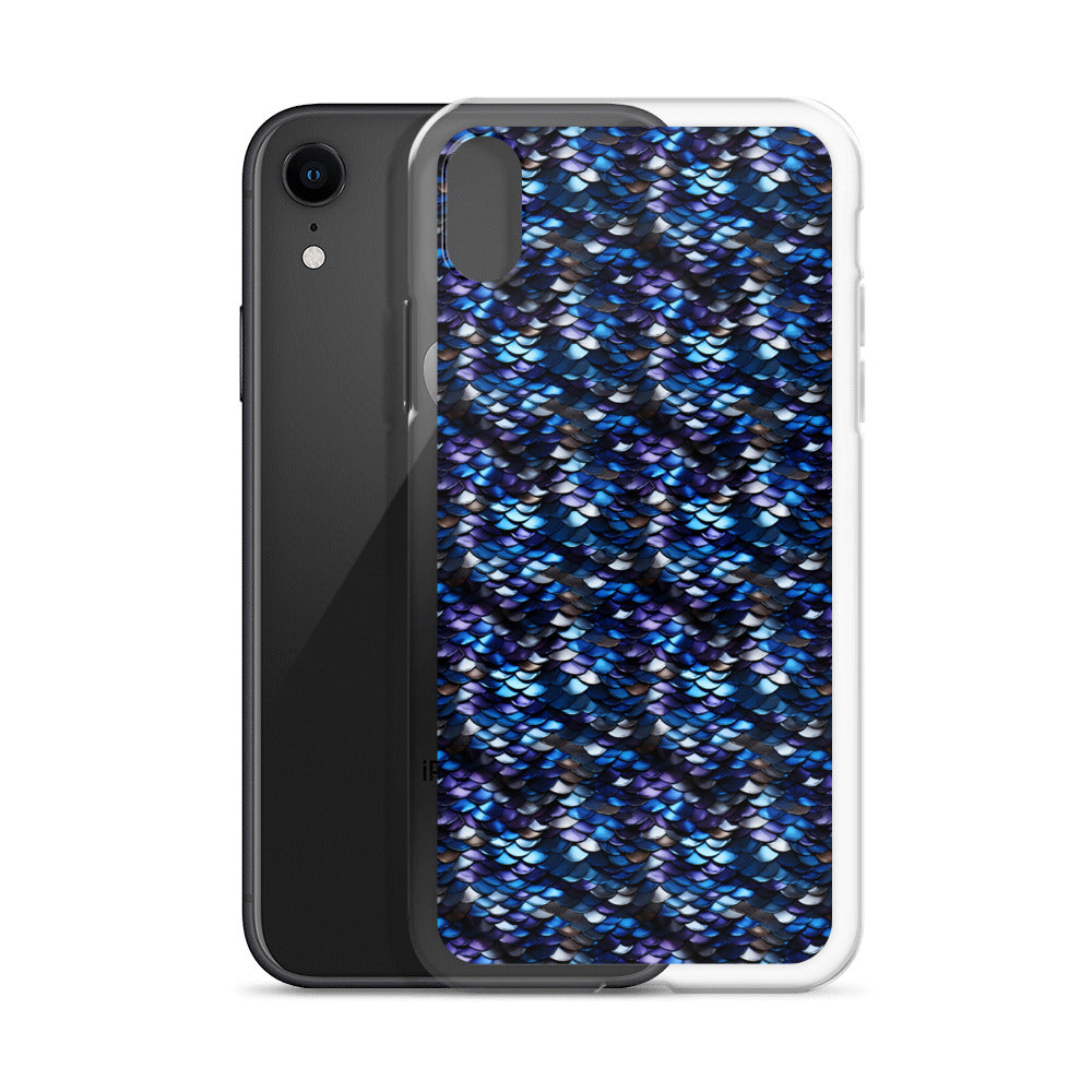 Clear Case for iPhone® Dragon Scale Blue