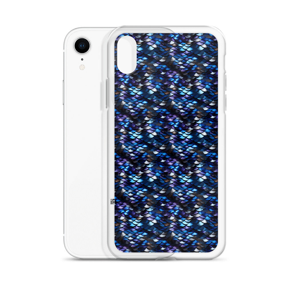 Clear Case for iPhone® Dragon Scale Blue