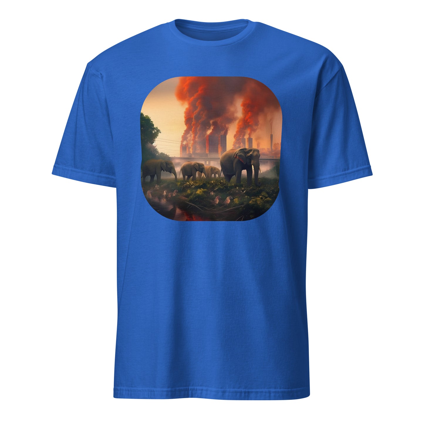 T-Shirt Polluted World Elephants and Deforestation Urbanization